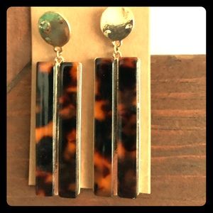 Resin Tiger’s Eye Statement Earrings